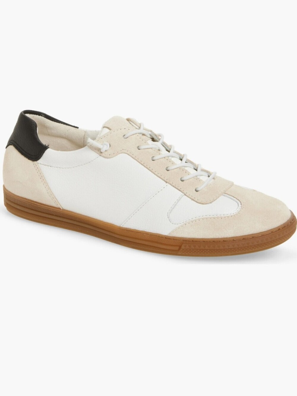 Paul Green Alison Men White & Beige Leather and Suede Lace-Up Sneaker 7.5 NWOT